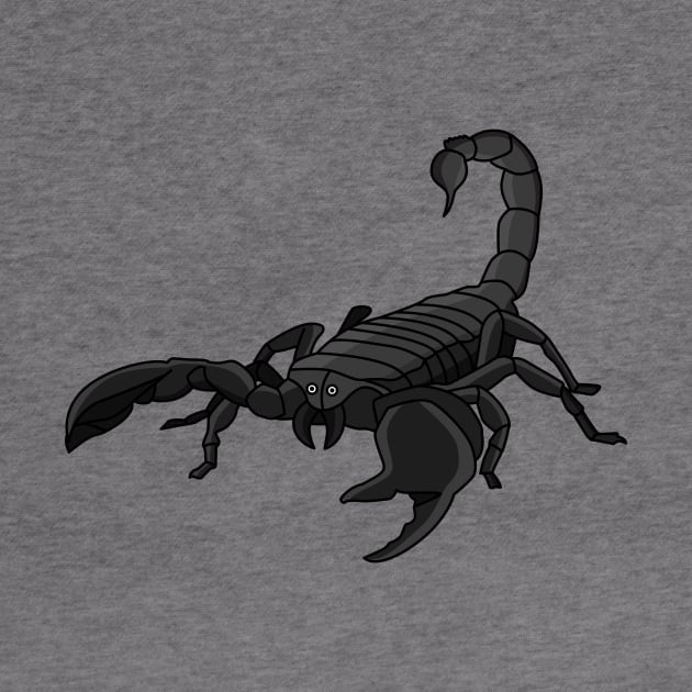 Black hungry scorpion cartoon illustration by Cartoons of fun